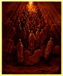 Die Engel im Planeten Merkur, Illustration aus The Dore Gallery, veröffentlicht ca. 1890