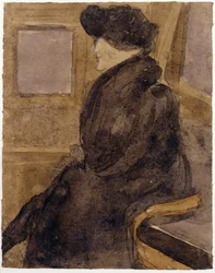 Alte Frau in einer Straßenbahn