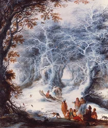 Winterlandschaft mit einem Zigeunerlager