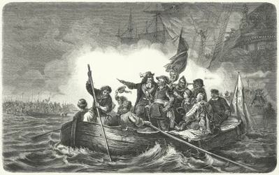 Armee von Friedrich Wilhelm, Kurfürst von Brandenburg, landet auf der schwedischen Insel Rügen