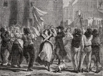 Der Kopf von Prinzessin Lamballe (1749-92) in Paris ausgestellt, 3. September 1792