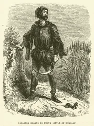 Gulliver beginnt, wenig von sich zu halten (Gravur)