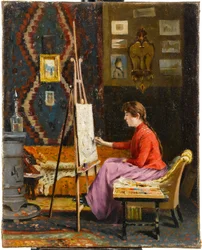 Malerin und ihr Atelier