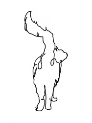 Neugierige Katze Linienkunst