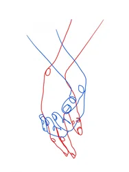Händchenhalten Linienkunst