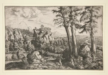 Landschaft mit Hagar und Engel