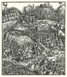 Erzherzog Maximilian von Österreich und seine Armee kämpfen gegen die Franzosen