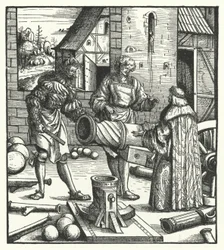 Erzherzog Maximilian von Österreich berät sich mit Büchsenmachern