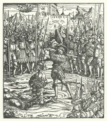 Hinrichtung der Anführer eines Aufstands gegen die Herrschaft von Erzherzog Maximilian von Österreich in Flandern