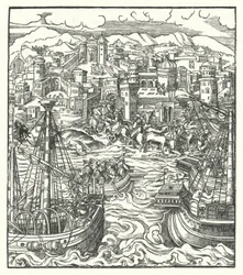 Friedrich III., Heiliger Römischer Kaiser, kommt mit seiner Braut Eleonore von Portugal in Rom an