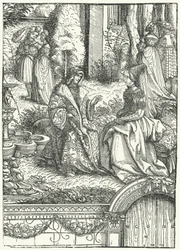 Maximilian I., Heiliger Römischer Kaiser, und seine Frau Maria von Burgund (Gravur)