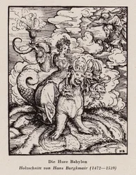 Die Hure Babylon (Holzschnitt)