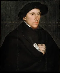 Porträt von Henry Howard, englischer Dichter und Höfling. Gemälde aus der Werkstatt von Hans Holbein