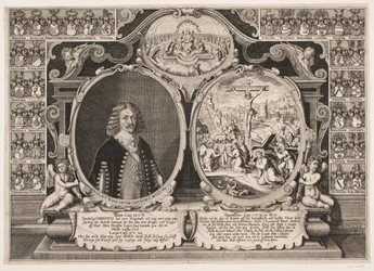 Niels Windet zu Grundet und eine Darstellung von Christus am Kreuz