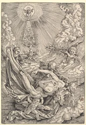 Der Leib Christi wird von Engeln in den Himmel getragen, 1516