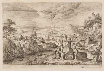 Tafel 28, aus Landschaften mit Szenen aus dem Alten und Neuen Testament und Ovids Metamorphosen