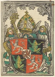 Das Wappen von Wigeleus von Fröschel, Bischof von Passau