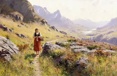 Stricken in einer norwegischen Landschaft