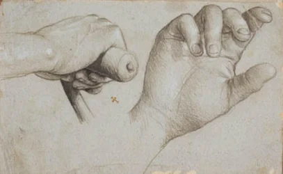 Studien einer Armbrustschützenhand und der rechten Hand des heiligen Sebastian