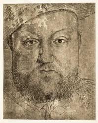Heinrich VIII. Kreidezeichnung, ca. 1540, veröffentlicht 1902 (Kollotypie)