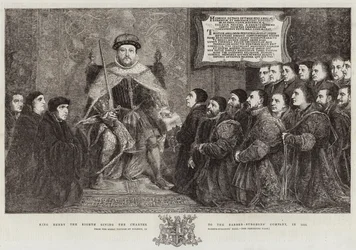 König Heinrich der Achte übergibt die Charta an die Barber-Surgeons