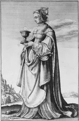 St. Barbara, geätzt von Wenceslaus Hollar, 1647