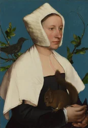 Eine Dame mit einem Eichhörnchen und einem Star (Anne Lovell?)