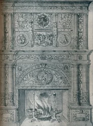 Zeichnung eines Kaminaufsatzes, um 1537