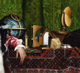Die Botschafter (Detail der oberen Regalebene)