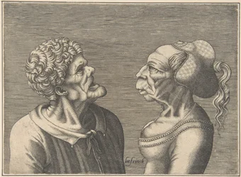 Zwei groteske Köpfe, 1538-73
