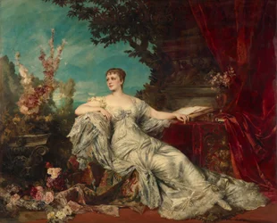 Sitzporträt der Gräfin Gabrielle Louise Marie Duchâtel (1854-1889), Ehefrau des französischen Botschafters in Wien