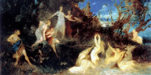 Die Jagd der Diana, Studie, 1879.