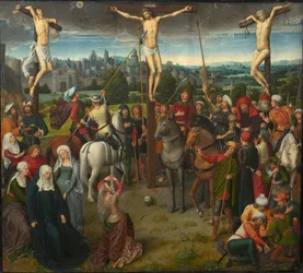 Kalvarienberg-Triptychon, zentrales Panel, 1480er