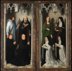 Außenansicht des Triptychons von Johannes dem Täufer und Johannes dem Evangelisten