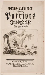 Titelblatt mit Vignette zu "Priis-Skrifter efter en Patriots Indbydelse i Aaret 1761"