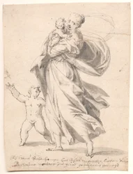 Frau mit zwei Kindern