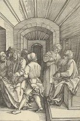 Pilatus wäscht seine Hände, aus Speculum passionis domini nostri Ihesu Christi, 1507