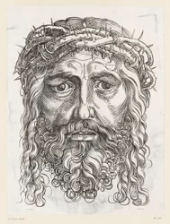 Großer Kopf Christi mit Dornenkrone