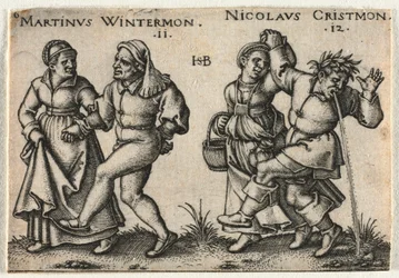 Die Bauernhochzeit oder die zwölf Monate: 11-Martinus Wintermon 12-Nicolaus Cristmon, 1546