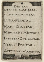Titelseite, aus Die sieben Planeten mit den Tierkreiszeichen