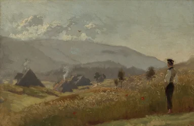 Junger Bauer am Kornfeld