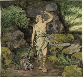 Siegfried mit dem getöteten Drachen
