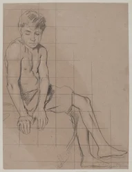 Studie eines sitzenden Jungen