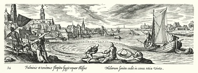 Fischen mit einem Kugelnetz