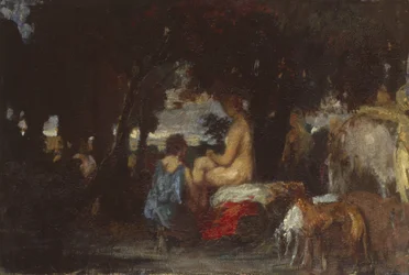 Das Bad der Diana, eine Studie für Die Ruhe der Diana, 1863