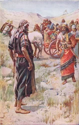 Elia und Ahab, Illustration aus Pictures That Teach The Crown Series, 1920