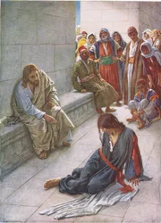 Auch ich verurteile dich nicht, Illustration aus Harold Copping Bilder: Die Kronen-Serie, ca. 1920er