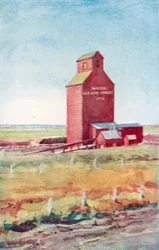 Dann bleibt ihm nichts anderes übrig, als seine Wagenladungen Weizen zum nächsten Aufzug zu fahren