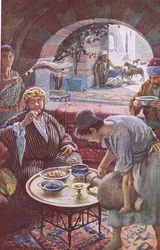 Der reiche Mann und Lazarus, Illustration aus Harold Copping Bilder: Die Kronen-Serie, ca. 1920er