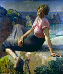 Mädchen auf einer Klippe